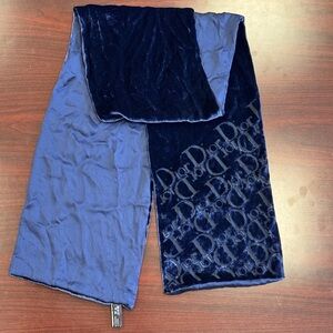 Dior Navy Blue Velvet Scarf